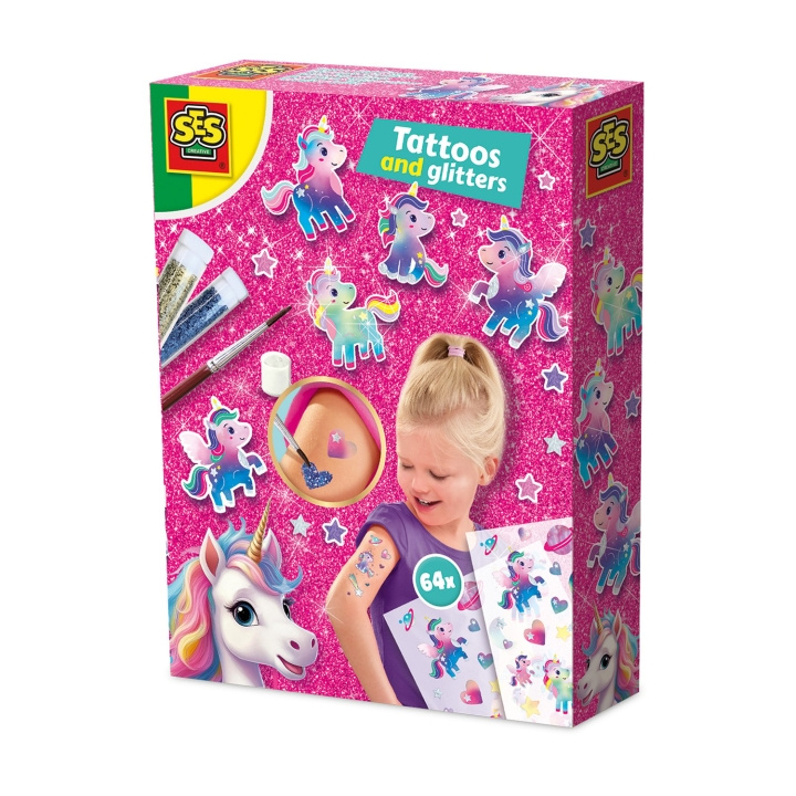 SES Creative Tattoos and Glitter Unicorn - (S14724) in de groep SPEELGOED, KINDER- & BABYPRODUCTEN / Speelgoed / Ambachten bij TP E-commerce Nordic AB (D24401)