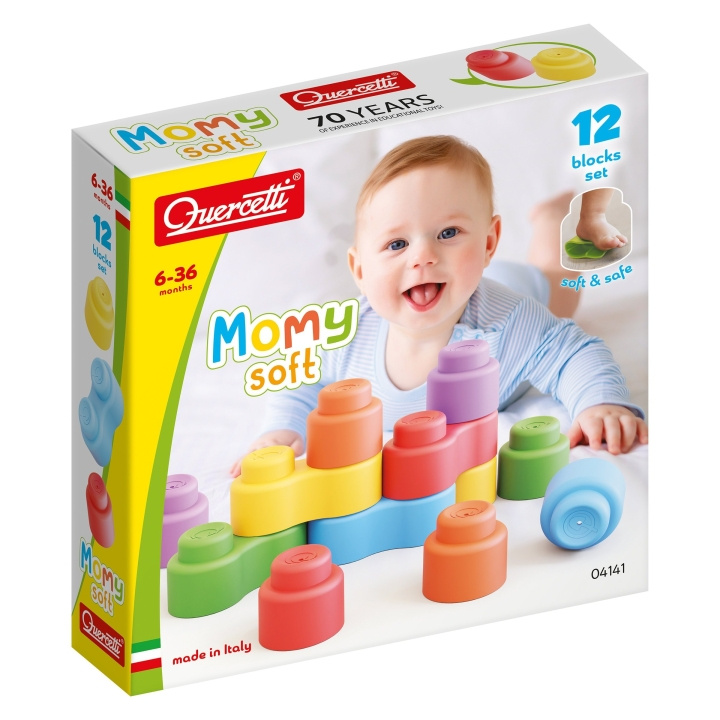 Quercetti Momy Zacht - Zachte Bouwstenen (QU-4141) in de groep SPEELGOED, KINDER- & BABYPRODUCTEN / Speelgoed / Bouwspeelgoed / Bouwblokken bij TP E-commerce Nordic AB (D24560)