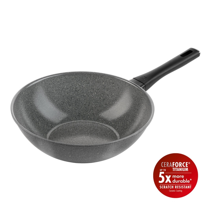 Zwilling Terreno Plus Keramische Wok - Grijs - 28 cm in de groep HUISHOUDEN & TUIN / Keukengerei / Koekenpannen bij TP E-commerce Nordic AB (D24622)