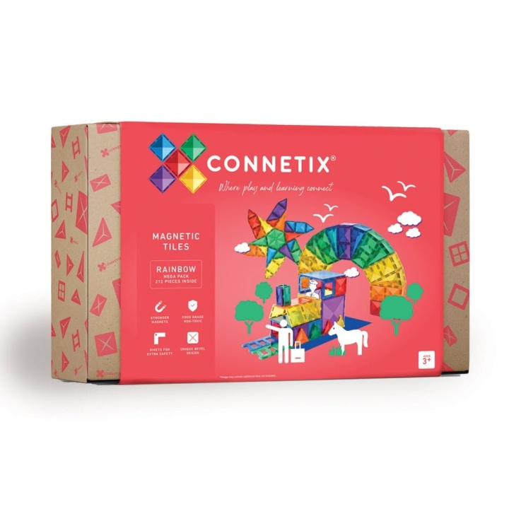 Connetix Rainbow Mega Pack 212 Pieces (CT-R-00212-ME) in de groep SPEELGOED, KINDER- & BABYPRODUCTEN / Speelgoed / Speelset bij TP E-commerce Nordic AB (D24650)