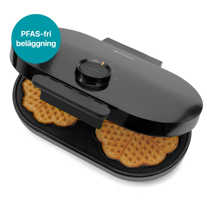 Champion Våffeljärn Health Dubbelt 1600W VJ600 Svart in de groep HUISHOUDEN & TUIN / Huishoudelijke apparaten / Wafelijzers bij TP E-commerce Nordic AB (D24734)