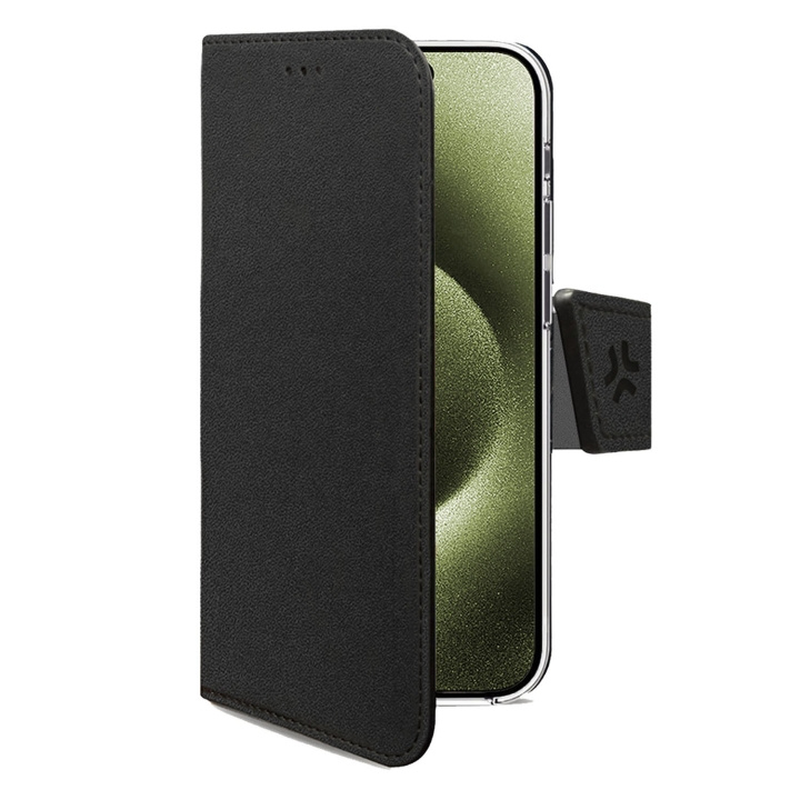 Celly Wally Wallet Case iPhone 17 Svart in de groep SMARTPHONE & TABLETS / Mobielbescherming / Apple / iPhone 17 bij TP E-commerce Nordic AB (D24777)