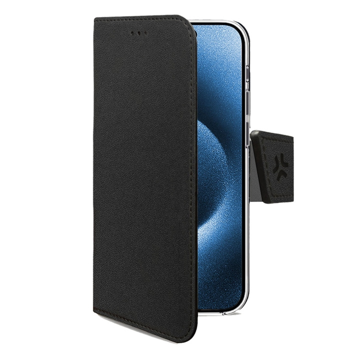 Celly Wally Wallet Case iPhone 17 Pro Svart in de groep SMARTPHONE & TABLETS / Mobielbescherming / Apple / iPhone 17 bij TP E-commerce Nordic AB (D24778)
