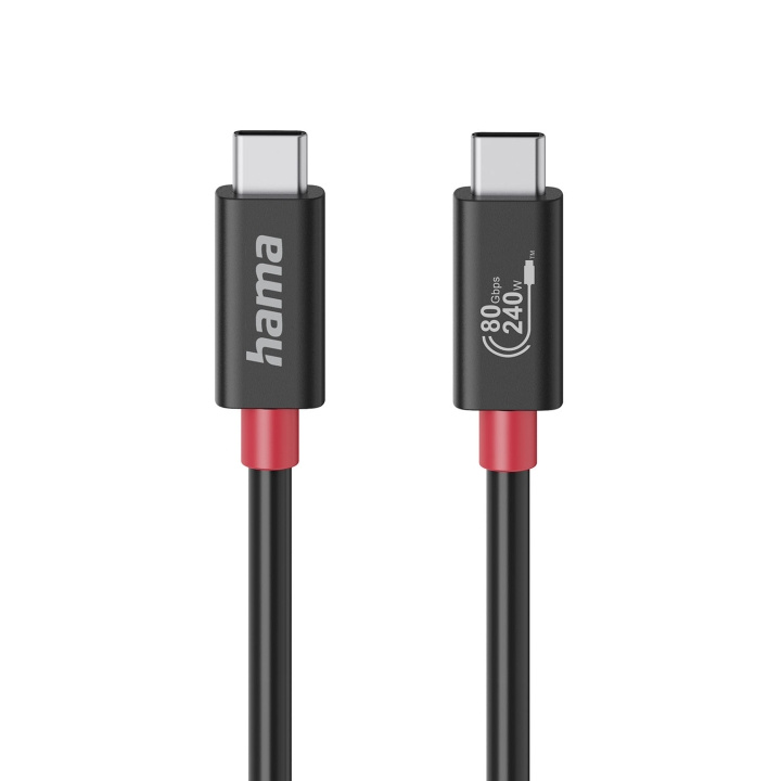 Hama Kabel USB-C USB 4.0 Gen4 80 Gbit/S 240W 1.0M Svart in de groep COMPUTERS & RANDAPPARATUUR / Computerkabels / USB / USB-C bij TP E-commerce Nordic AB (D24890)
