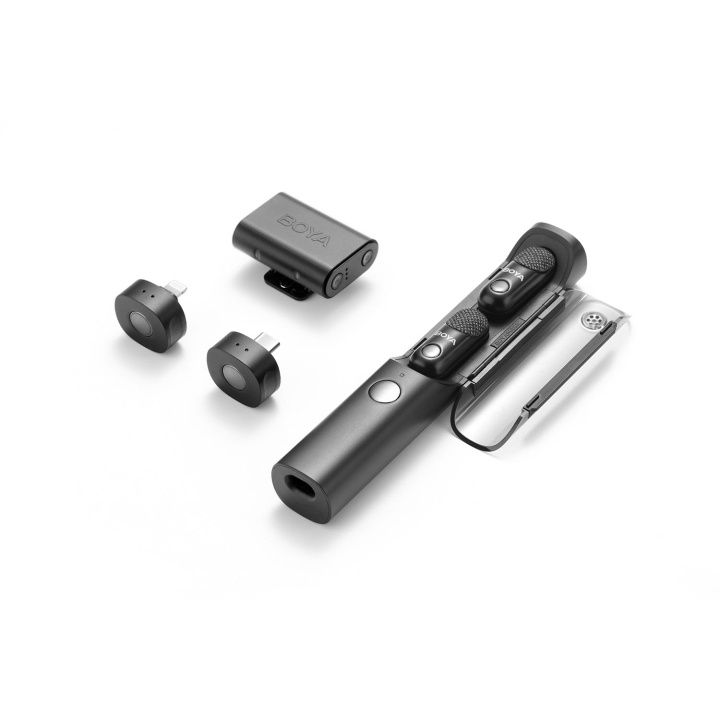 BOYA Mikrofon Transformbar Magic 02 - USB-C, 3.5mm, Lightning in de groep HOME ELECTRONICS / Audio & Beeld / Handmicrofoons bij TP E-commerce Nordic AB (D24938)