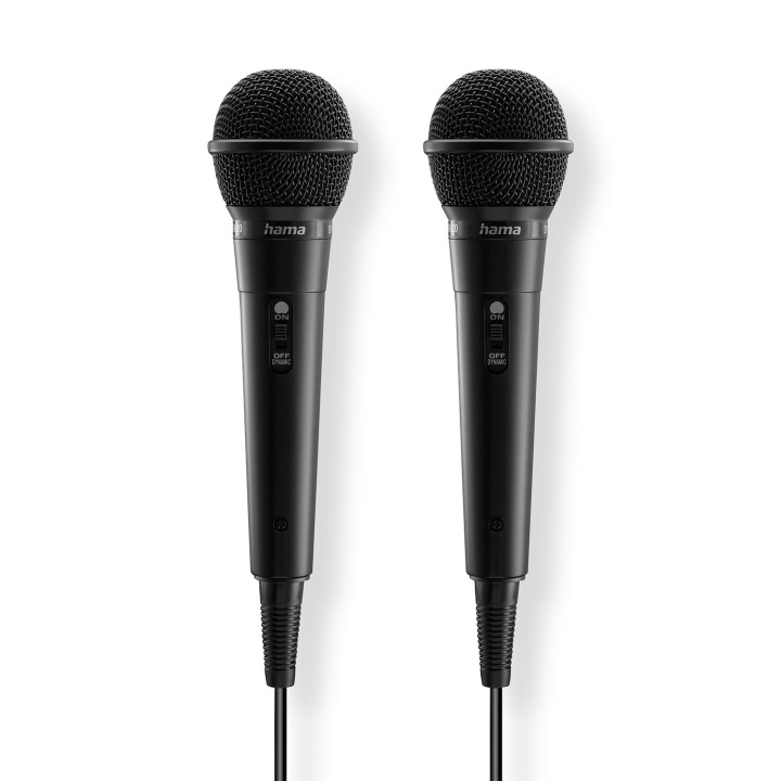 Hama Mikrofon Karaoke Dynamisk Mono 2-Pack Svart in de groep HOME ELECTRONICS / Audio & Beeld / Handmicrofoons bij TP E-commerce Nordic AB (D24942)