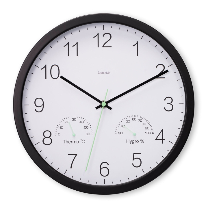 Hama Väggklocka Santorini Svart Diameter 30 Cm in de groep HUISHOUDEN & TUIN / Horloges & Tellers / Wandklokken bij TP E-commerce Nordic AB (D24947)