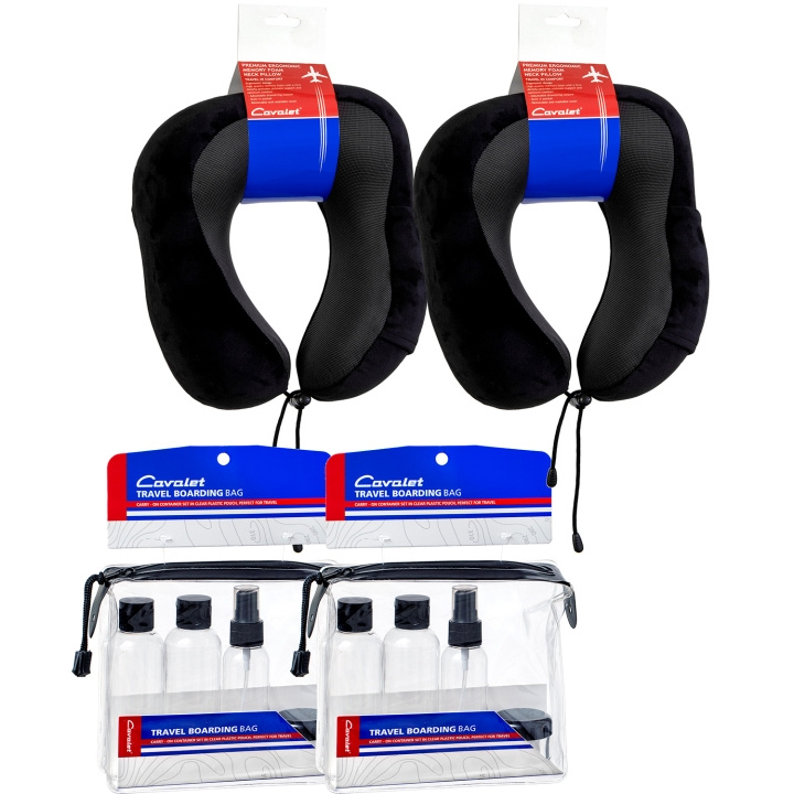 Cavalet Resekit 7 (2st Nackkuddar, 2set Reseflaskor) in de groep SPORT, VRIJE TIJD & HOBBY / Reisaccessoires / Overige bij TP E-commerce Nordic AB (D25040)