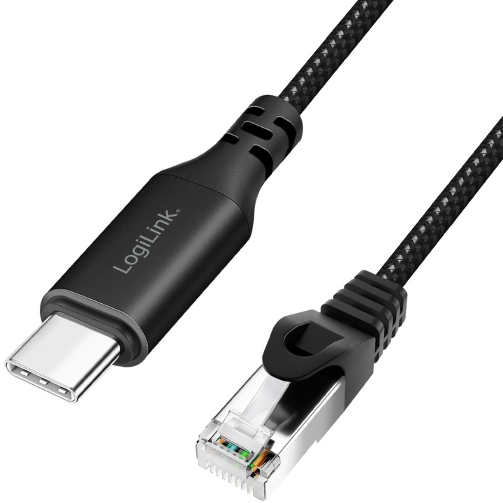 LogiLink USB-C till Nätverkskabel RJ45 1 Gbps Aktiv 2 m in de groep COMPUTERS & RANDAPPARATUUR / Computerkabels / Netwerkkabels bij TP E-commerce Nordic AB (D25075)