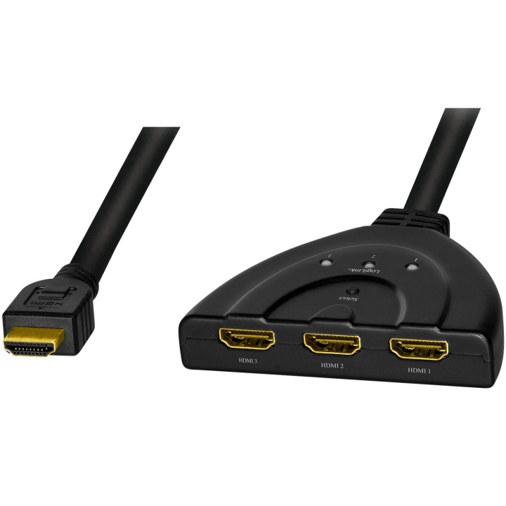 LogiLink HDMI-switch 3-portar Dubbelriktad HDMI 1.4 4K/30 Hz in de groep HOME ELECTRONICS / Kabels & Adapters / HDMI bij TP E-commerce Nordic AB (D25079)