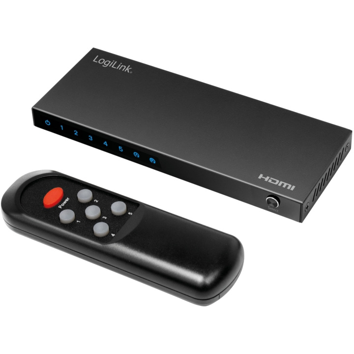 LogiLink HDMI-switch 5-portar HDMI 2.0 4K/60 Hz in de groep HOME ELECTRONICS / Kabels & Adapters / HDMI bij TP E-commerce Nordic AB (D25080)