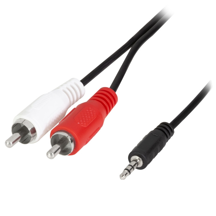 LogiLink Audiokabel 3,5mm-hane - 2 x RCA-hane 1,5m Svart in de groep HOME ELECTRONICS / Kabels & Adapters / RCA bij TP E-commerce Nordic AB (D25087)