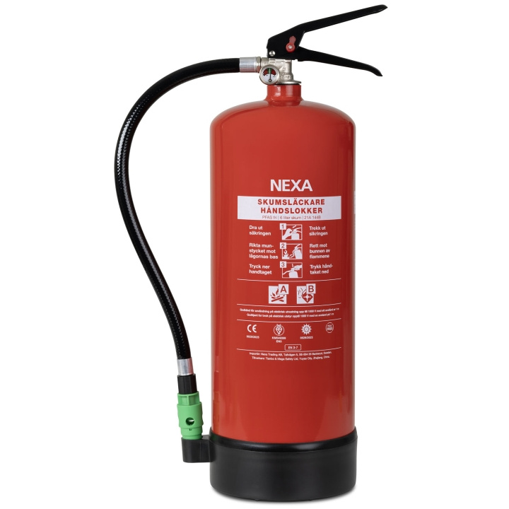 Nexa Brandsläckare Skum Röd 6L 21A 144B in de groep HUISHOUDEN & TUIN / Alarm & Beveiliging / Vuur, rook, gas / Brandblussers bij TP E-commerce Nordic AB (D25091)