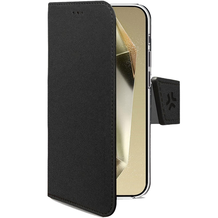 Celly Wally Wallet Case Galaxy Galaxy S25 FE Svart in de groep SMARTPHONE & TABLETS / Mobielbescherming / Samsung bij TP E-commerce Nordic AB (D25094)