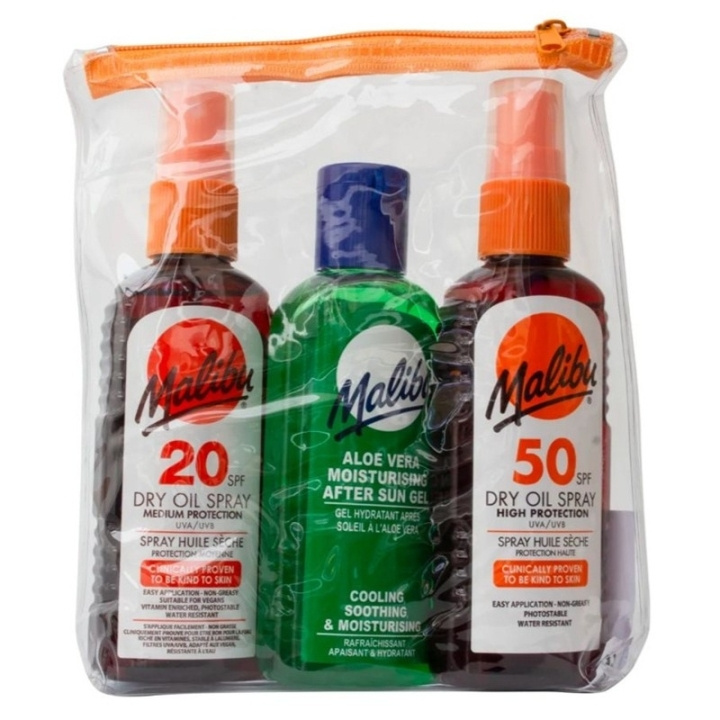 Malibu Dry Oil SPF20 & SPF50 + After Sun 3-pack in de groep BEAUTY & HEALTH / Huidsverzorging / Zonnebank / Zonnebescherming bij TP E-commerce Nordic AB (D25157)