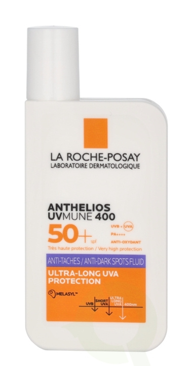 La Roche LRP Anthelios Uvmune 400 Anti-Stain Fluid 50+ 50 ml in de groep BEAUTY & HEALTH / Huidsverzorging / Zonnebank / Zonnebescherming bij TP E-commerce Nordic AB (D25426)
