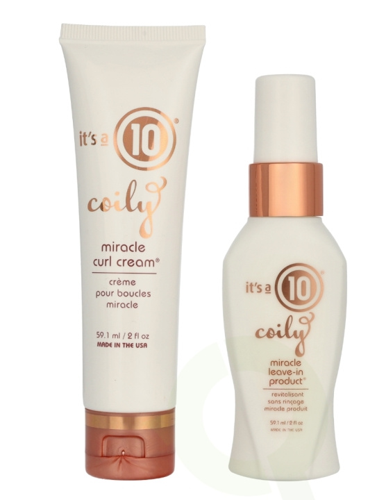 It\'s a 10 Coily Style Duo Set 118.2 ml Leave-in 59,1ml/Curl Cream 59,1ml in de groep BEAUTY & HEALTH / Haar & Styling / Haarverzorging / Conditioner spray/Leave-in bij TP E-commerce Nordic AB (D25459)