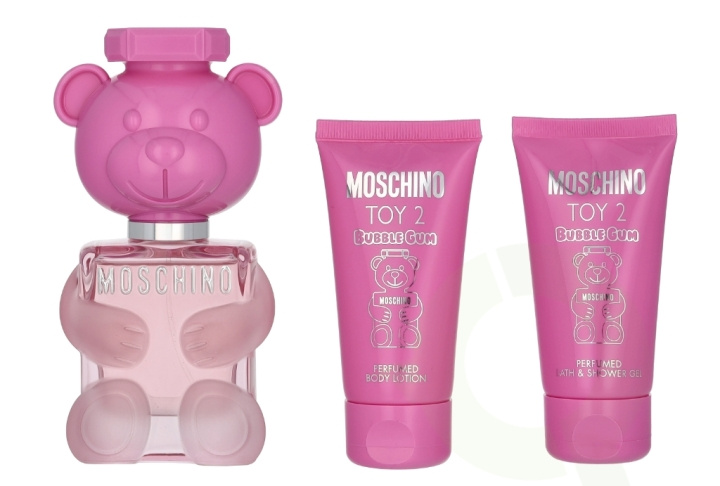 Moschino Toy 2 Bubble Gum Giftset 150 ml Edt Spray 50ml/Scented Shower Gel 50ml/Scented Body Milk 50ml in de groep BEAUTY & HEALTH / Geuren & Parfum / Parfum / Parfumdoosjes bij TP E-commerce Nordic AB (D25643)