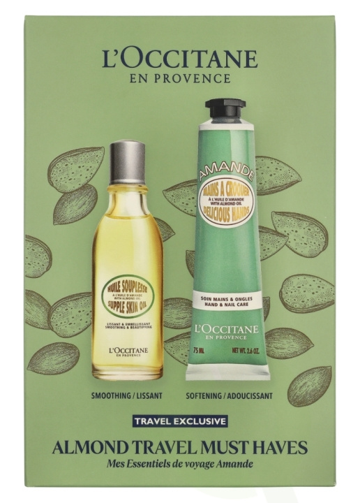 L\'Occitane Almond Travel Must Haves Set 125 ml Supple Skin Oil 50ml/Hand Cream 75ml in de groep BEAUTY & HEALTH / Haar & Styling / Haarverzorging bij TP E-commerce Nordic AB (D25649)