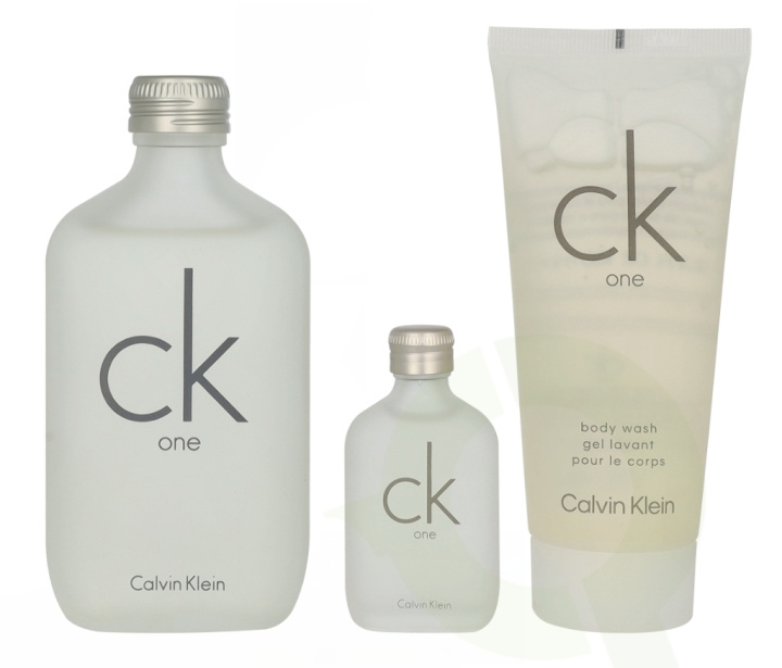 Calvin Klein CK One Giftset 215 ml Edt Spray 100ml/Body Wash 100ml/Edt Spray 15ml in de groep BEAUTY & HEALTH / Geuren & Parfum / Parfum / Parfumdoosjes bij TP E-commerce Nordic AB (D25866)