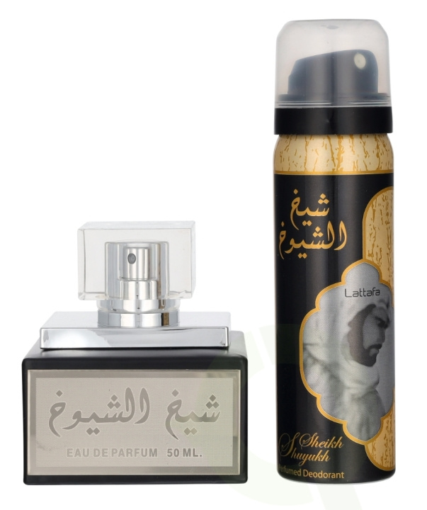 Lattafa Sheikh Al Shuyukh Giftset 100 ml Edp Spray 50ml/Deodorant Spray 50ml in de groep BEAUTY & HEALTH / Geuren & Parfum / Parfum / Parfum voor haar bij TP E-commerce Nordic AB (D25899)