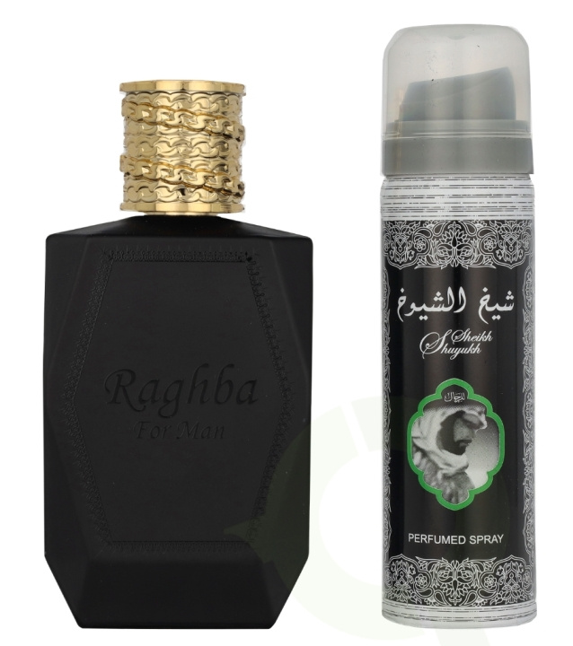Lattafa Raghba For Man Giftset 150 ml Edp Spray 100ml/Deodorant Spray 50ml in de groep BEAUTY & HEALTH / Cadeausets / Cadeausets voor hem bij TP E-commerce Nordic AB (D25903)