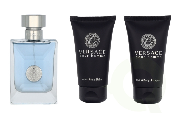 Versace Pour Homme Giftset 150 ml Edt Spray 50ml/Hair & Body Shampoo 50ml/After Shave Balm 50ml in de groep BEAUTY & HEALTH / Geuren & Parfum / Parfum / Parfum voor hem bij TP E-commerce Nordic AB (D25911)