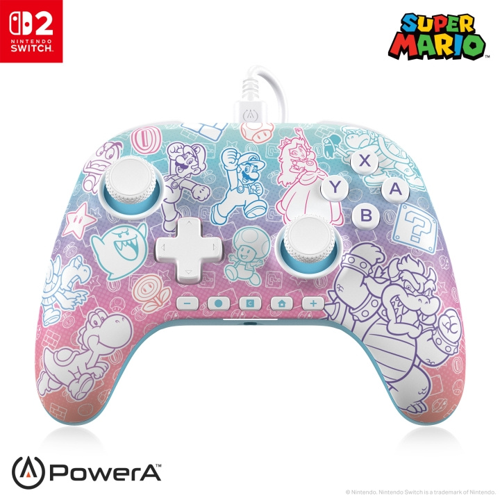 PowerA Advantage Bedrade Controller voor Nintendo Switch 2 - Paddenstoelenrijk in de groep HOME ELECTRONICS / Spelconsoles en accessoires / Nintendo Switch 2 / Accessoires bij TP E-commerce Nordic AB (D27139)