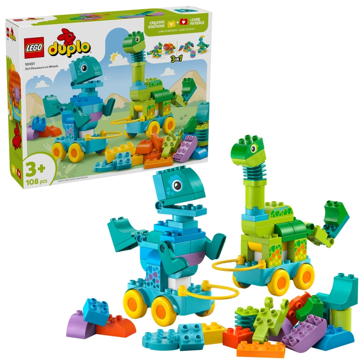 LEGO DUPLO Stad - 3-in-1 Dinosaurussen op wielen (10451) in de groep SPEELGOED, KINDER- & BABYPRODUCTEN / Speelgoed / Bouwspeelgoed / Lego bij TP E-commerce Nordic AB (D27577)