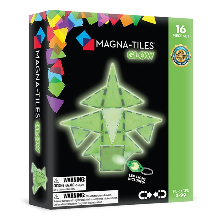 Magna Tiles MAGNA-TILES - Glow 16-Delige Set (90215) in de groep SPEELGOED, KINDER- & BABYPRODUCTEN / Speelgoed / Bouwspeelgoed / Bouwblokken bij TP E-commerce Nordic AB (D27634)