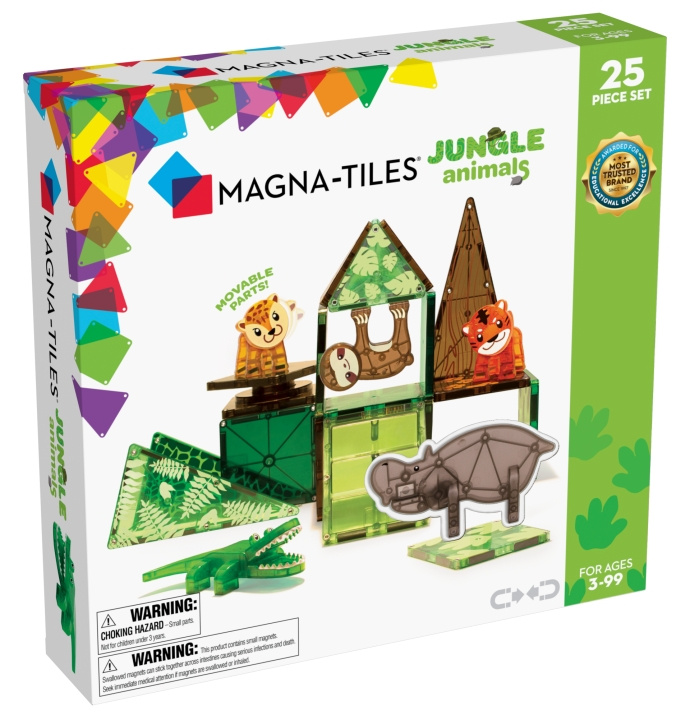 Magna Tiles Magna-Tegels - Jungle Dieren 25-delige set (90222) in de groep SPEELGOED, KINDER- & BABYPRODUCTEN / Speelgoed / Bouwspeelgoed / Bouwblokken bij TP E-commerce Nordic AB (D27636)
