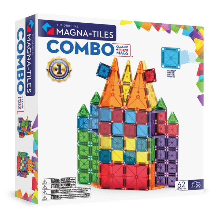 Magna Tiles Magna-Tiles - microMAGS Combo 62 stuks (90294) in de groep SPEELGOED, KINDER- & BABYPRODUCTEN / Speelgoed / Bouwspeelgoed / Bouwblokken bij TP E-commerce Nordic AB (D27648)