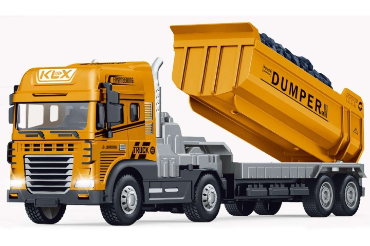 KLX Gegoten vrachtwagen met dumper, wrijving, licht & geluid (534679) in de groep SPEELGOED, KINDER- & BABYPRODUCTEN / Speelgoed / Speelgoedauto\'s bij TP E-commerce Nordic AB (D27773)