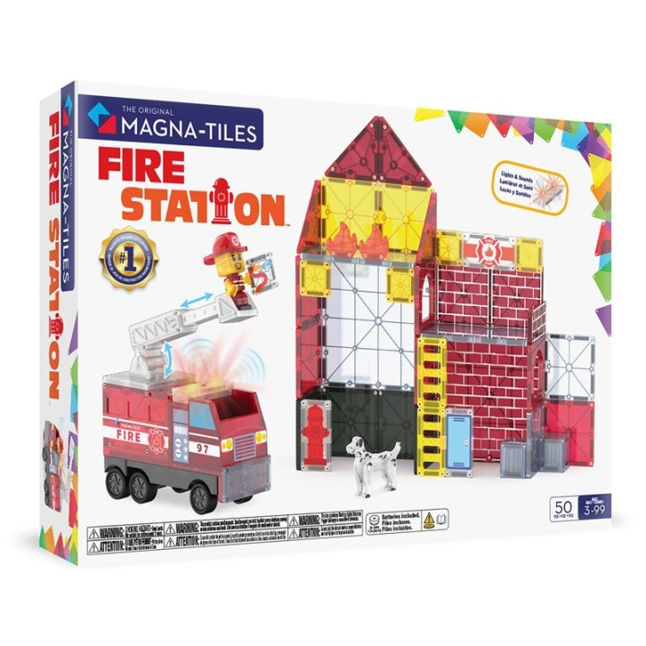 Magna Tiles Brandweerkazerne™ 50-delige set (90359) in de groep SPEELGOED, KINDER- & BABYPRODUCTEN / Speelgoed / Speelset bij TP E-commerce Nordic AB (D27989)