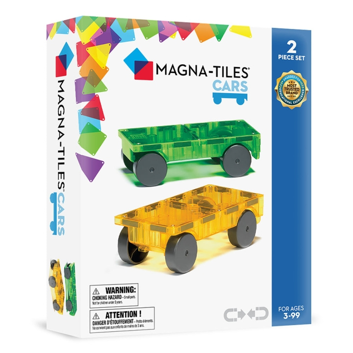 Magna Tiles MAGNA-TILES - Cars 2-delige uitbreidingsset: Groen & Geel (90216) in de groep SPEELGOED, KINDER- & BABYPRODUCTEN / Speelgoed / Bouwspeelgoed / Bouwblokken bij TP E-commerce Nordic AB (D28000)