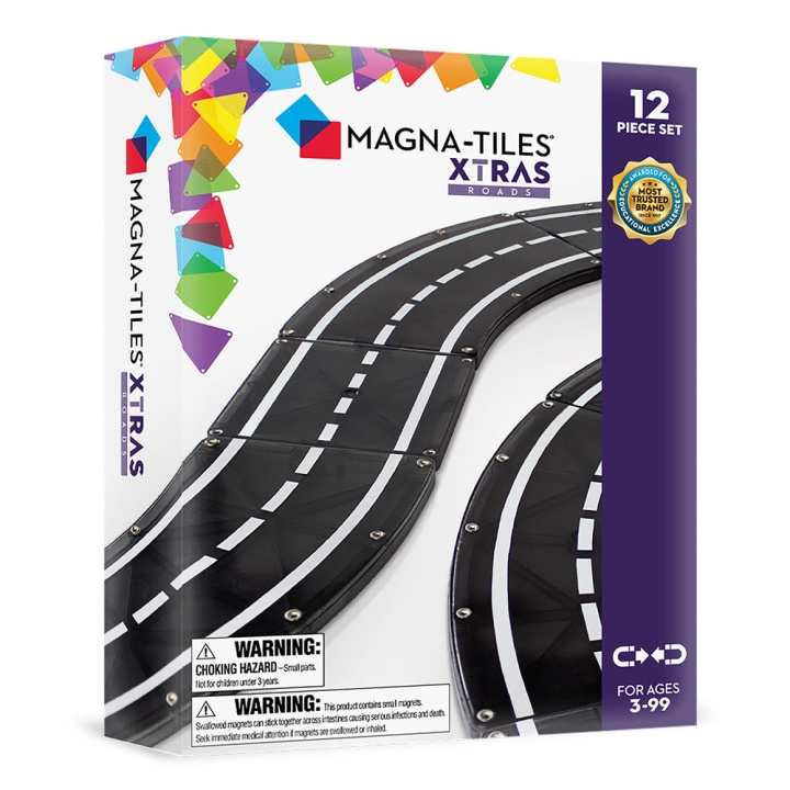 Magna Tiles MAGNA-TILES - XTRAS Wegen 12-Delige Set (90235B) in de groep SPEELGOED, KINDER- & BABYPRODUCTEN / Speelgoed / Bouwspeelgoed / Bouwblokken bij TP E-commerce Nordic AB (D28002)