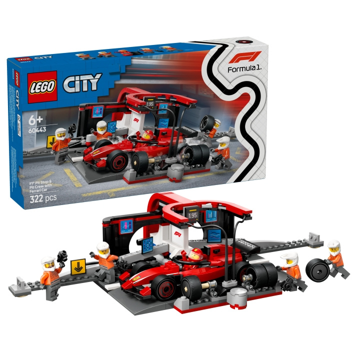 LEGO LEGO City - F1® Pitstop & Pit Crew met Ferrari-auto (60443) in de groep SPEELGOED, KINDER- & BABYPRODUCTEN / Speelgoed / Bouwspeelgoed / Lego bij TP E-commerce Nordic AB (D28008)