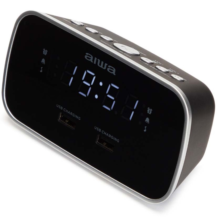 AIWA Klockradio Två alarm USB ladd-uttag Svart in de groep HOME ELECTRONICS / Audio & Beeld / Thuisbioscoop, Hifi en Draagbaar / Radio & Wekkers / Wekkerradio bij TP E-commerce Nordic AB (D28016)