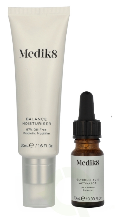 Medik8 Balance Moisturiser & Glycolic Acid Activator 55 ml Balance Moisturise 50ml/Glycolic Acid Activator 5ml in de groep BEAUTY & HEALTH / Huidsverzorging / Gezicht / Huidserum bij TP E-commerce Nordic AB (D28270)