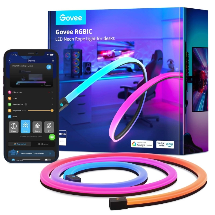 Govee Neon Gaming tafellamp (3m) - Slimme RGBIC LED Strip in de groep HUISHOUDEN & TUIN / Smart home / Slimme verlichting bij TP E-commerce Nordic AB (D28376)