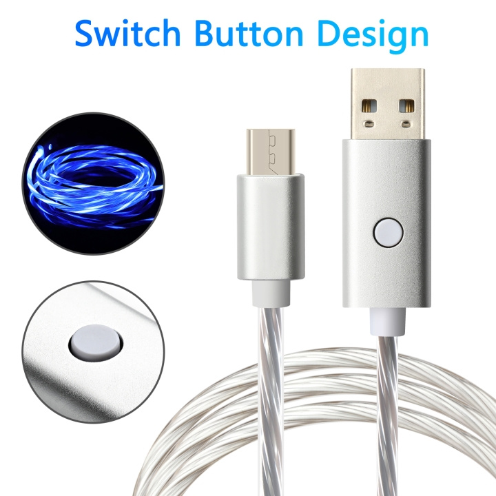 Oniverse Micro Usb Oplaadkabel Met Led, 2 Meter - Wit in de groep COMPUTERS & RANDAPPARATUUR / Computerkabels / USB / Micro-USB bij TP E-commerce Nordic AB (D28404)