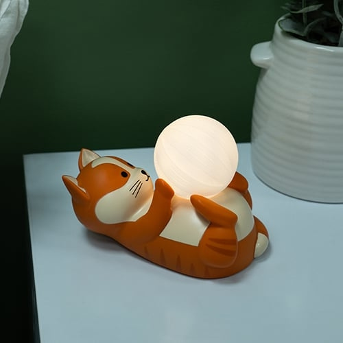 Fizz Creations Luna de kat sfeerlicht - Warm wit - 20 cm in de groep SPEELGOED, KINDER- & BABYPRODUCTEN / Kinderkamer / Babylampen bij TP E-commerce Nordic AB (D28425)