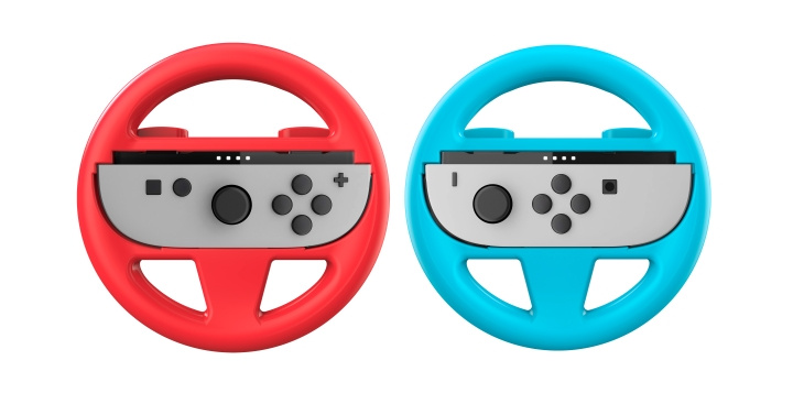 NACON Duo Pack wielen voor Nintendo Switch II - 2 Joy-Con™ wielen in rood en blauw in de groep HOME ELECTRONICS / Spelconsoles en accessoires / Nintendo Switch 2 bij TP E-commerce Nordic AB (D28553)