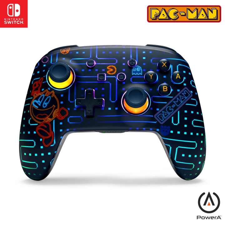 PowerA Verbeterde draadloze controller - PAC-MAN Neon Arcade (Lumectra)/ Nintendo Switch in de groep HOME ELECTRONICS / Spelconsoles en accessoires / Nintendo Switch bij TP E-commerce Nordic AB (D28580)