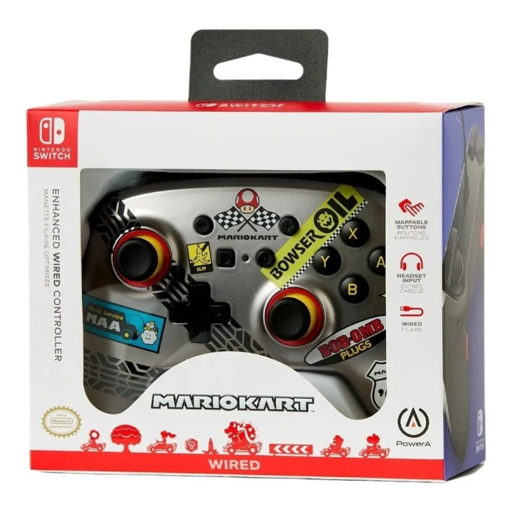 PowerA verbeterde bedrade controller voor Nintendo Switch - Mario Kart in de groep HOME ELECTRONICS / Spelconsoles en accessoires / Nintendo Switch bij TP E-commerce Nordic AB (D28773)