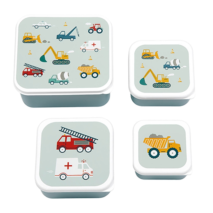 A little lovely company Lunch & Snack Box Set - Voertuigen in de groep SPEELGOED, KINDER- & BABYPRODUCTEN / Eten & Drinken / Kinderservies bij TP E-commerce Nordic AB (D28856)