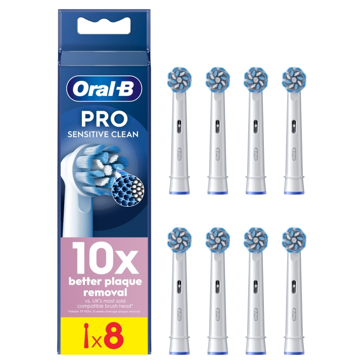 Oral B Pro Sensitive Clean opzetborstels - Wit - 8 stuks in de groep BEAUTY & HEALTH / Mondverzorging / Elektrische tandenborstelaccessoires bij TP E-commerce Nordic AB (D28910)