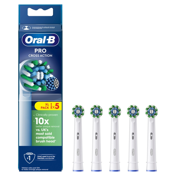 Oral B Pro Cross Action opzetborstels - Wit - 5 stuks in de groep BEAUTY & HEALTH / Mondverzorging / Elektrische tandenborstelaccessoires bij TP E-commerce Nordic AB (D28913)