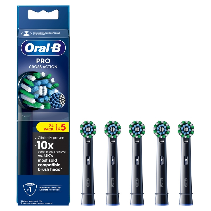 Oral B Pro Cross Action opzetborstels - zwart - 5 stuks in de groep BEAUTY & HEALTH / Mondverzorging / Elektrische tandenborstelaccessoires bij TP E-commerce Nordic AB (D28914)