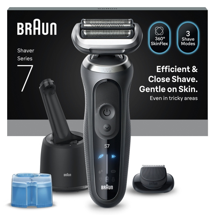 Braun Series 7 elektrisch scheerapparaat - SmartCare Center +1 opzetstuk - 72-G7200CC - Grijs in de groep BEAUTY & HEALTH / Haar & Styling / Scheren & Trimmen / Scheerapparaten bij TP E-commerce Nordic AB (D28941)